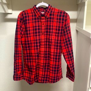 Goodthreads ‘Double Face’ Slim Checkered Flannel Button-Down (Red/Black)